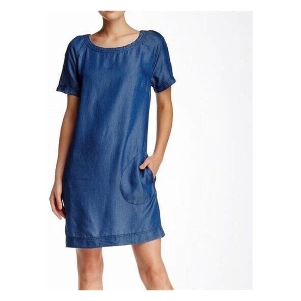 Tart chambray Dress Womens Medium kathy mini Blue Back Zip Casual